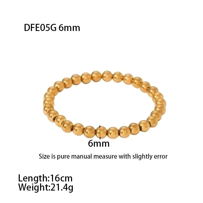 Solid Color 304 Stainless Steel 18K Gold Plated Stainless Steel Bracelets In Bulk