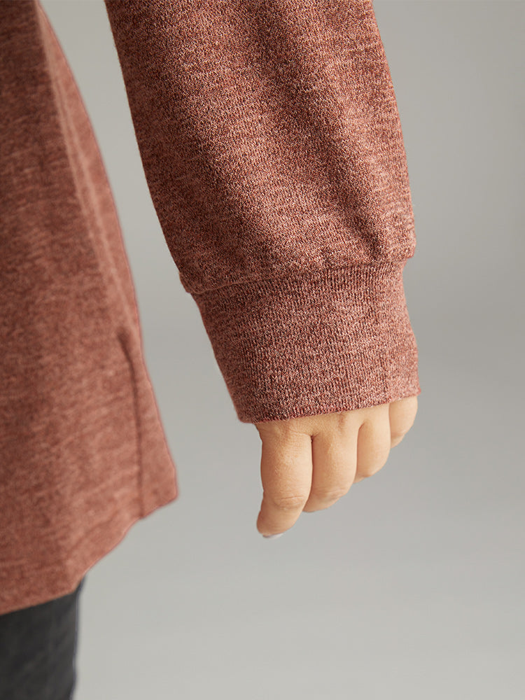 Plain Heather Plicated Detail T-shirt