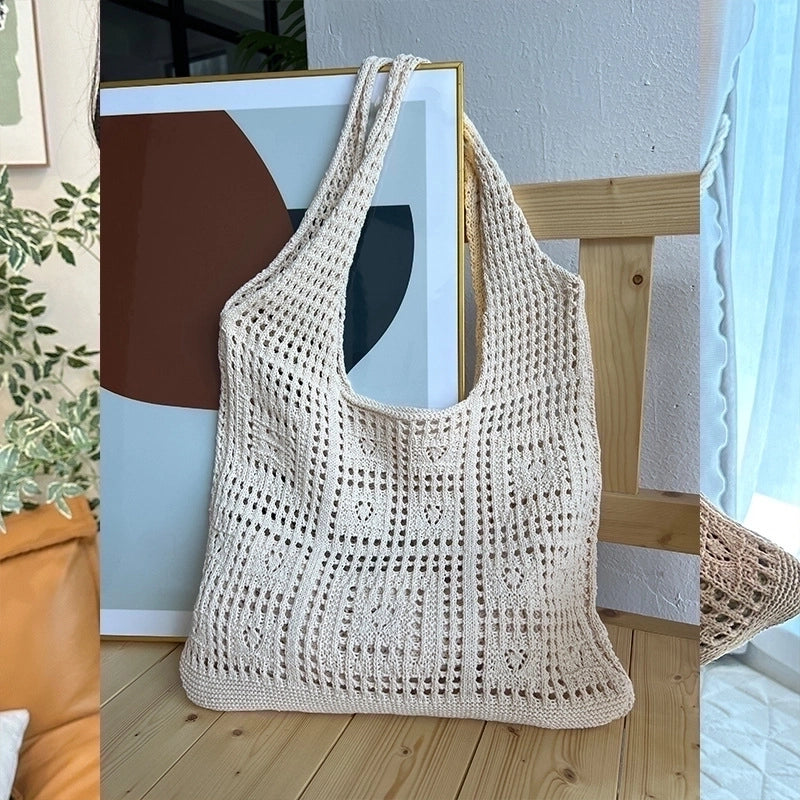 Women's Vintage Style Solid Color Polyester Shopping Bags