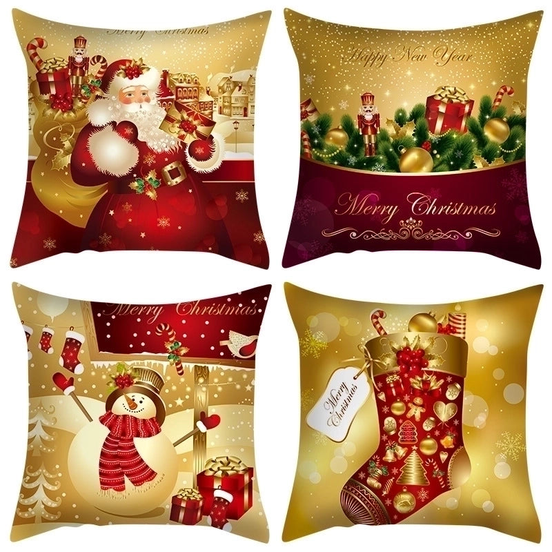 Christmas Vacation Santa Claus Fibre Peach Skin Pillow Cases Couch & Sofa Decor