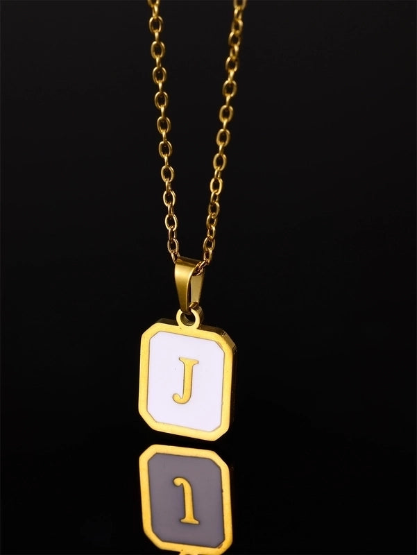 Casual Minimalist Artistic Letter Stainless Steel Plating Pendant Necklace