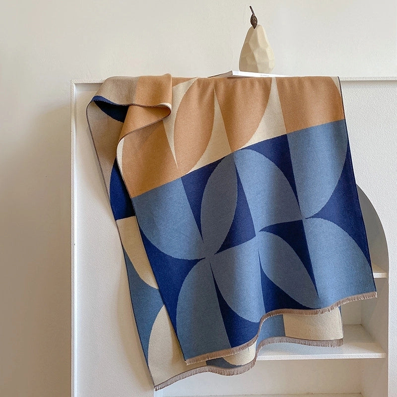 Women's Minimalist Color Block Imitation Cashmere Scarf