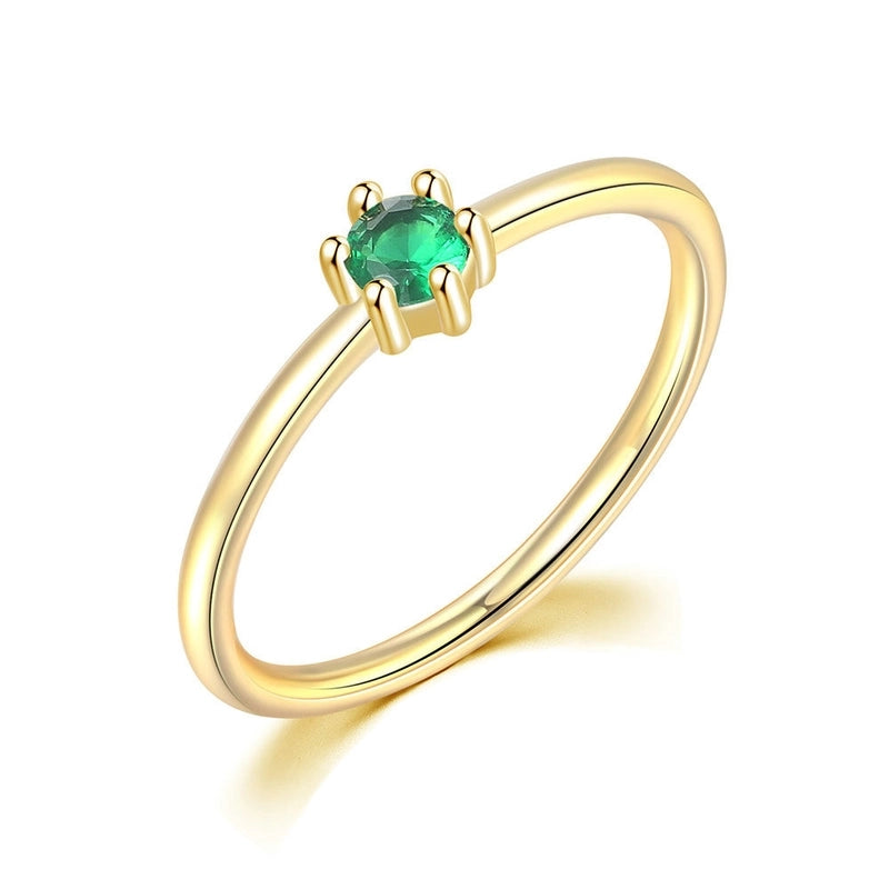 Glam Geometric Copper Gold Plated Zircon Rings