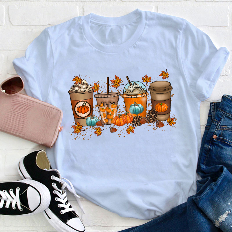 Fall Coffee Teacher T-Shirt