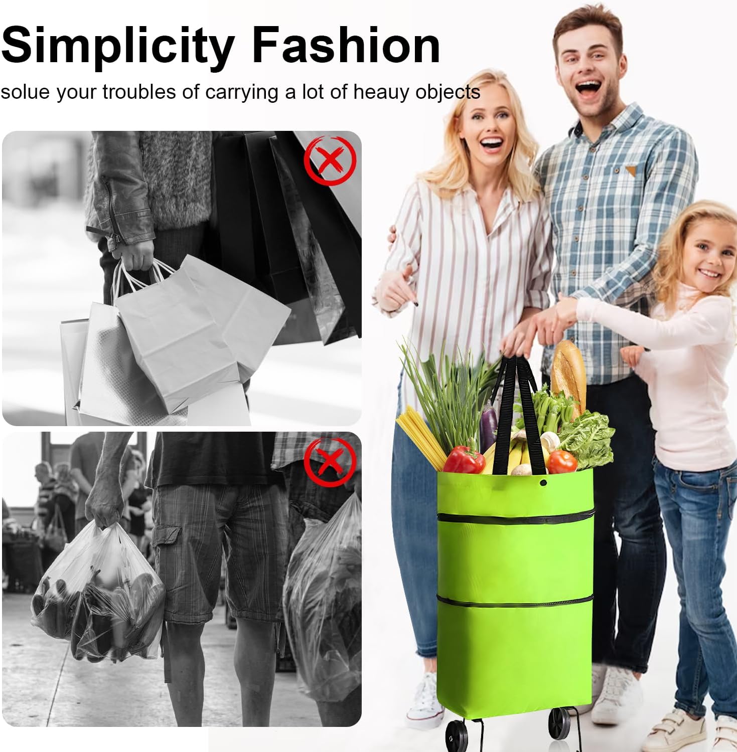 Folding Shopping Trolley Bag With Wheel