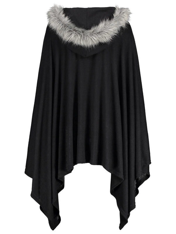 Women's Minimalist Solid Color Faux Fur Acrylic Shawl
