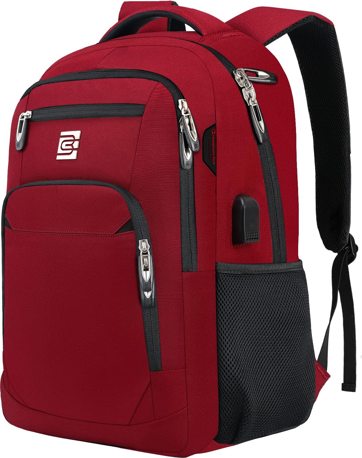 Laptop Backpack,Business Travel Anti Theft Slim Durable Laptops Backpack with USB Charging Port,Water Resistant College Computer Bag for Women & Men Fits 15.6 Inch Laptop and Notebook - Black