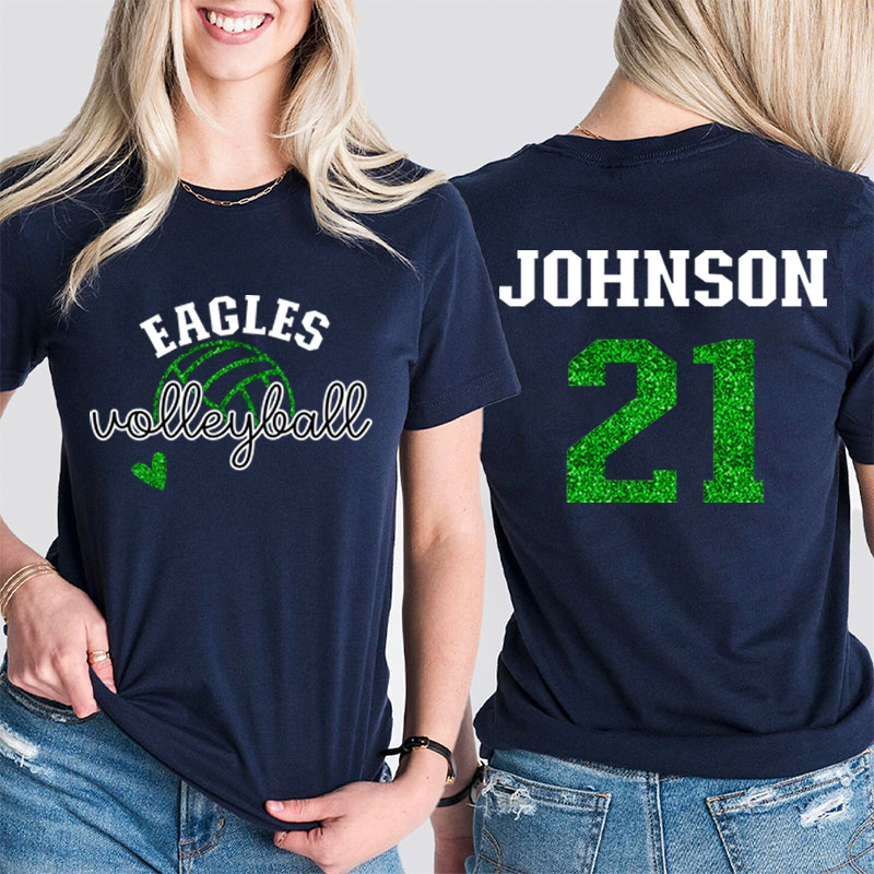 Personalized Mascot And Sport Game Day Teacher Two Sided T-Shirt