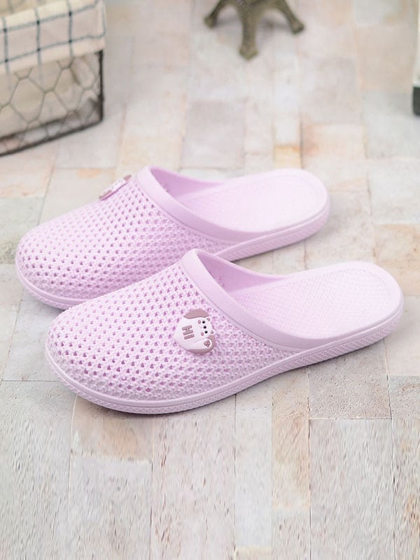 Hollow Round-Toe Mules&Slides Slippers