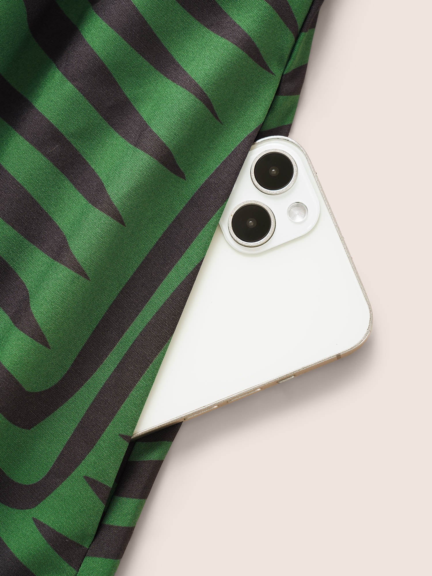 Geometric Button Detail Cuffed Sleeve Dress