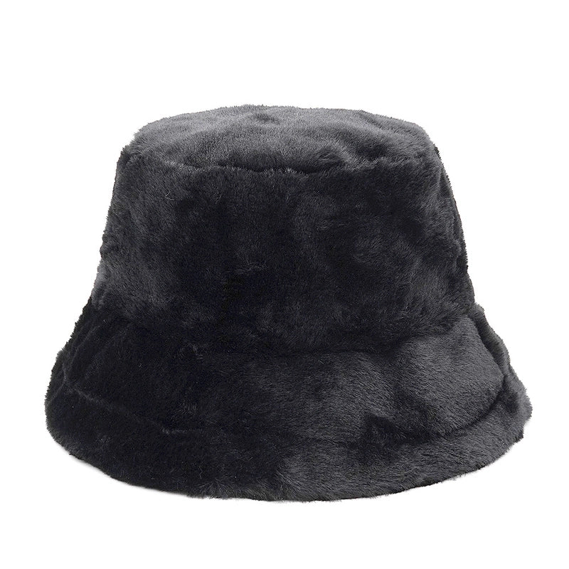 Autumn And Winter Hat Women's New Rabbit Velvet Fisherman Hat Solid Color Candy Color Warm Thick Plush Basin Hat Japanese Fashion