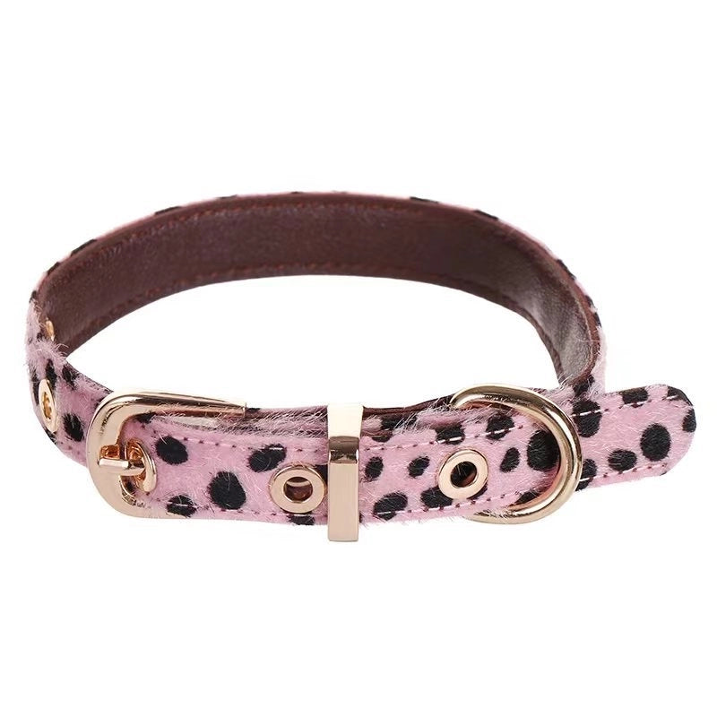Mohair Leopard Pet Collar
