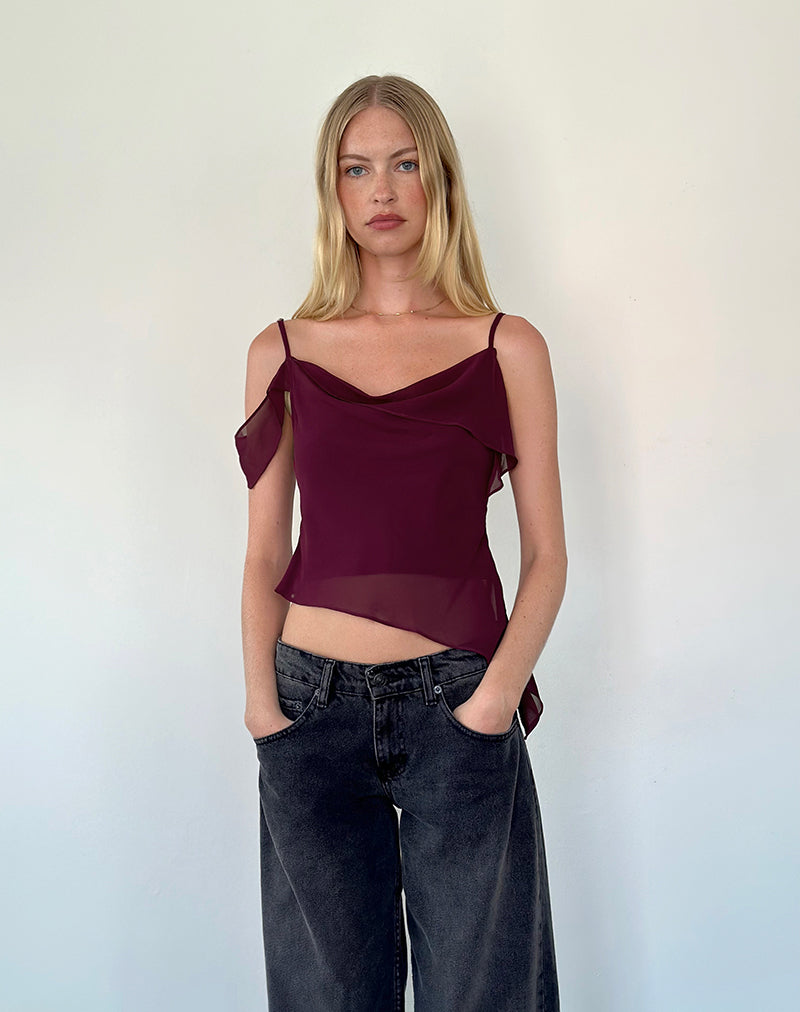 Davila Top in Chiffon Burgundy