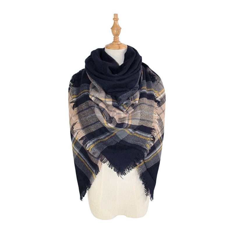 Autumn And Winter Plaid Square Extensive Warm Cashmere Scarf Women's Scarf