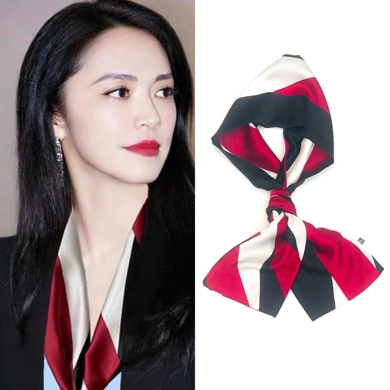 Women's Elegant Minimalist Geometric Chiffon Printing Silk Scarf