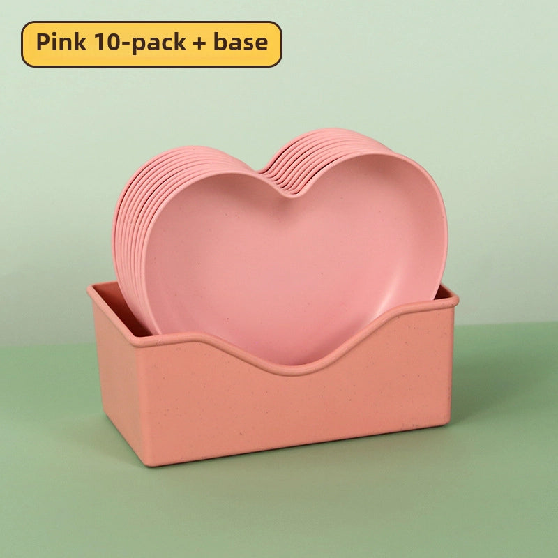 Source Creative Thickened Plastic Peach Heart-shaped Bone-spitting Plate Dist Plate Fruit Plate Nut Snack Plate