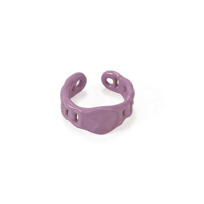 Hand-painted Solid Color Irregular Rings