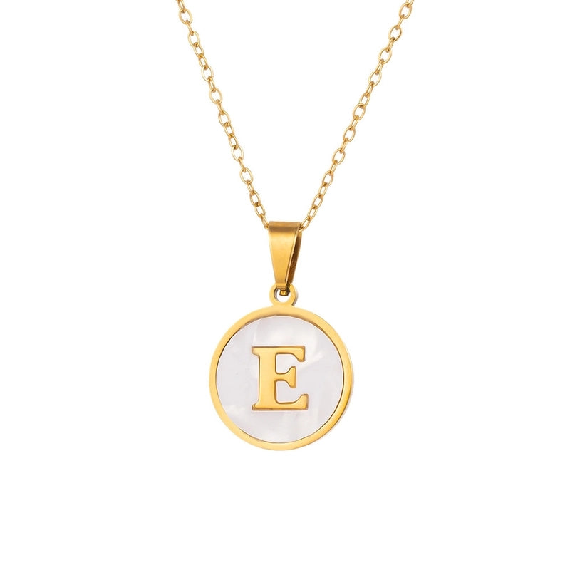 Minimalist Letter Titanium Steel Pendant Necklace