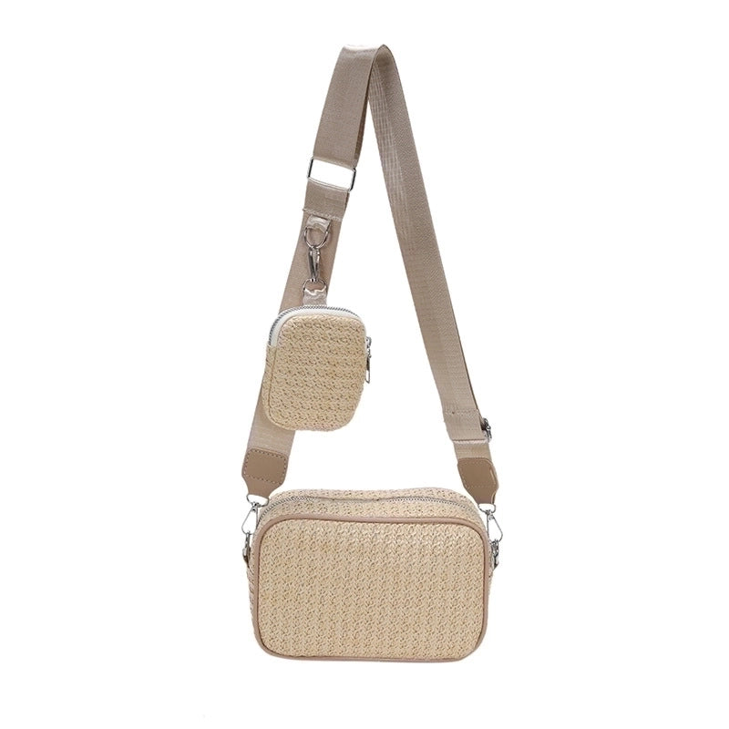 Women's Small Pu Leather Solid Color Basic Zipper Crossbody Bag
