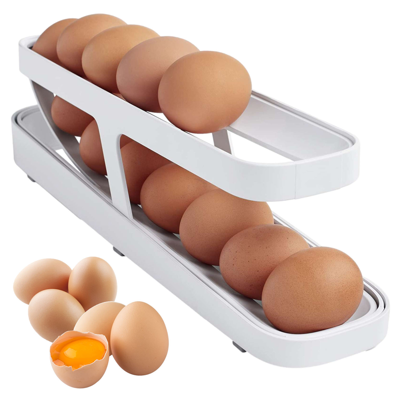 Automatic Scrolling Egg Rack Holder Storage Box