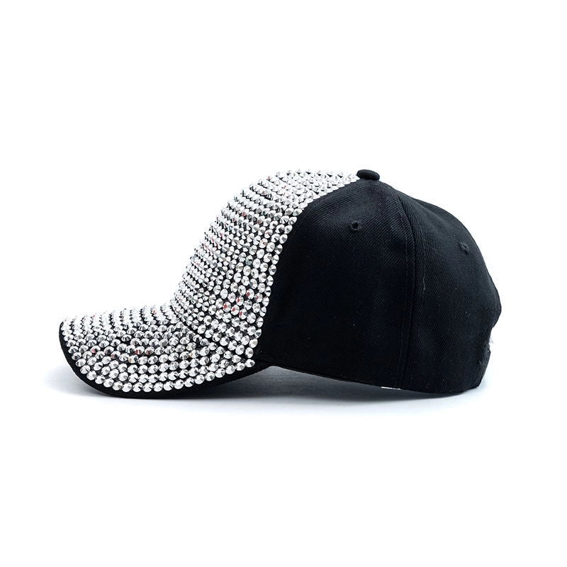 Women's Elegant Color Block Chain Curved Eaves Baseball Cap