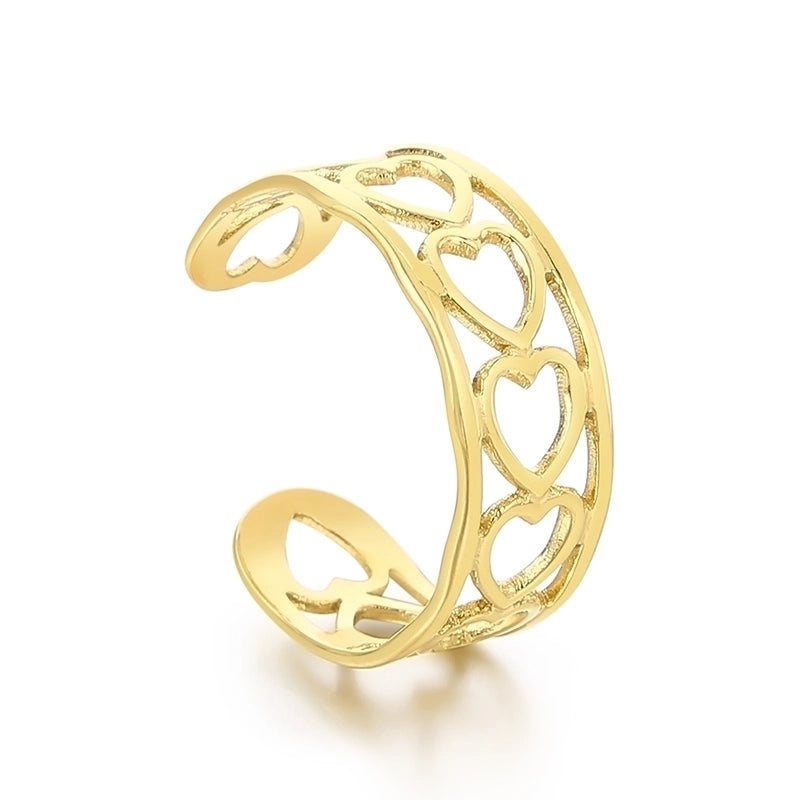 Minimalist Solid Color Titanium Steel 18K Gold Plated Polishing Open Rings