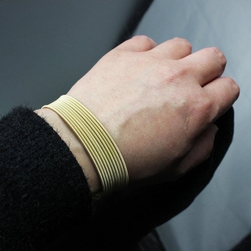 Minimalist Solid Color Stainless Steel Plating Bangle 1 Piece
