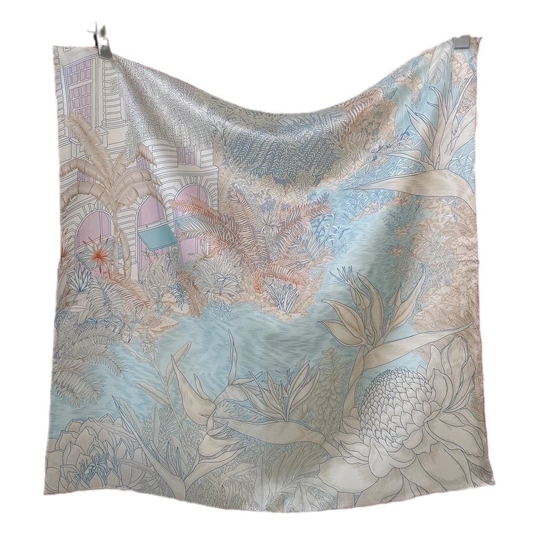 Women's Business Color Block Silk Printing Scarf