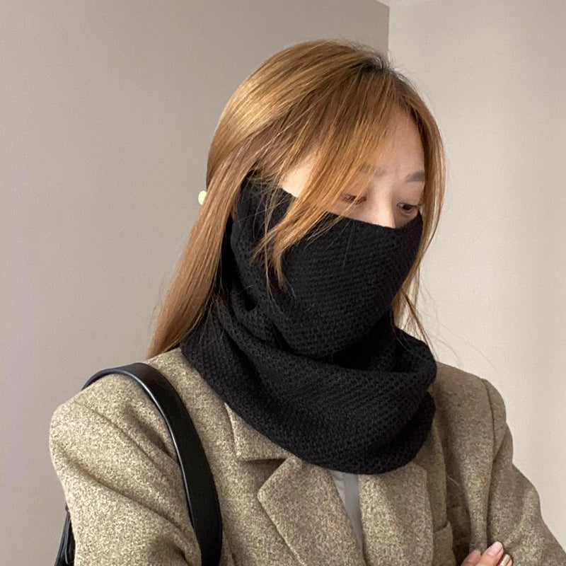 Unisex Minimalist Solid Color Polyester Crochet Lace Scarf Mask