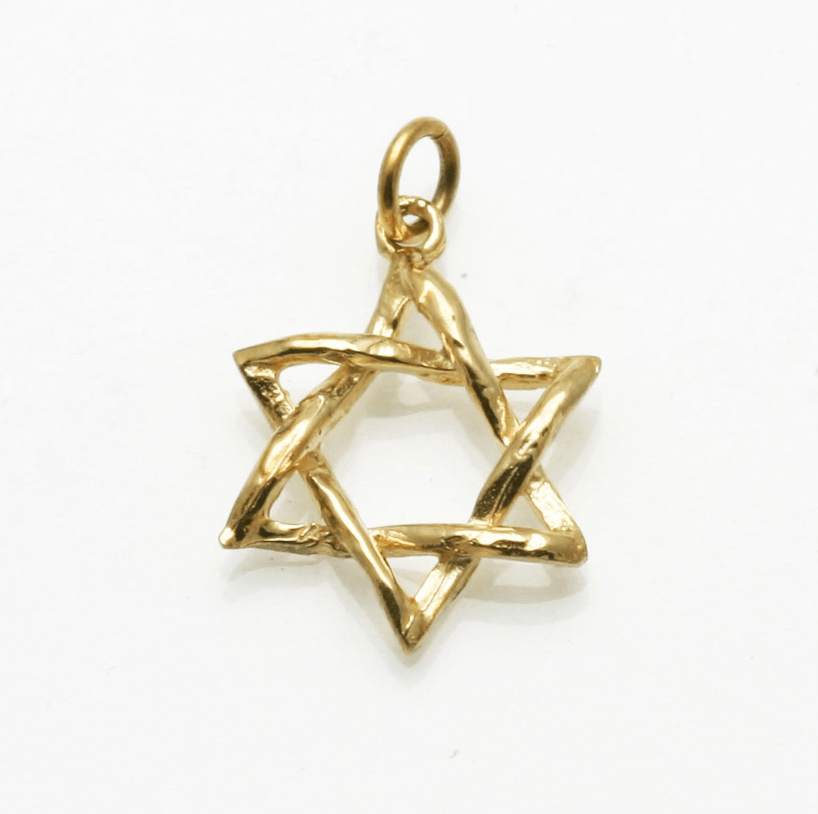 Curvy 14k Gold or White Gold Star of David Pendant