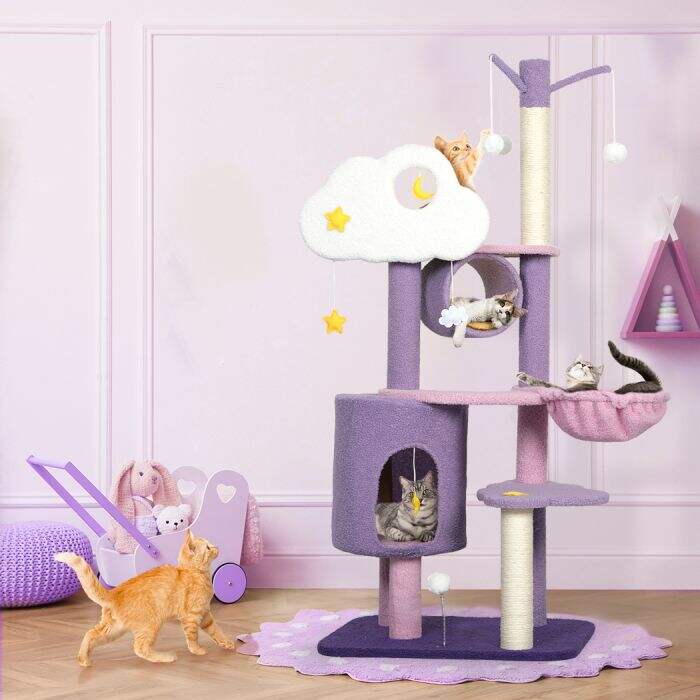 140cm Sky Cloud Multi-Level Cat Scratching Condo