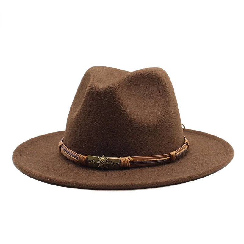 Unisex Skull Light Body Flat Eaves Fedora Hat