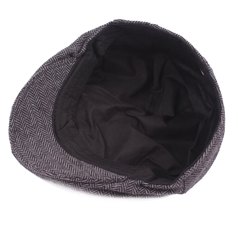 Men's Retro Solid Color Crimping Beret Hat