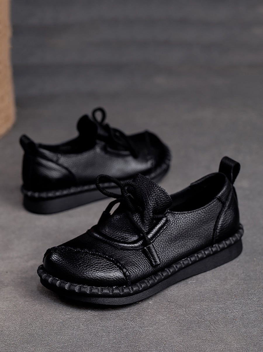 Women Summer Genuine Leather Low Heel Shoes