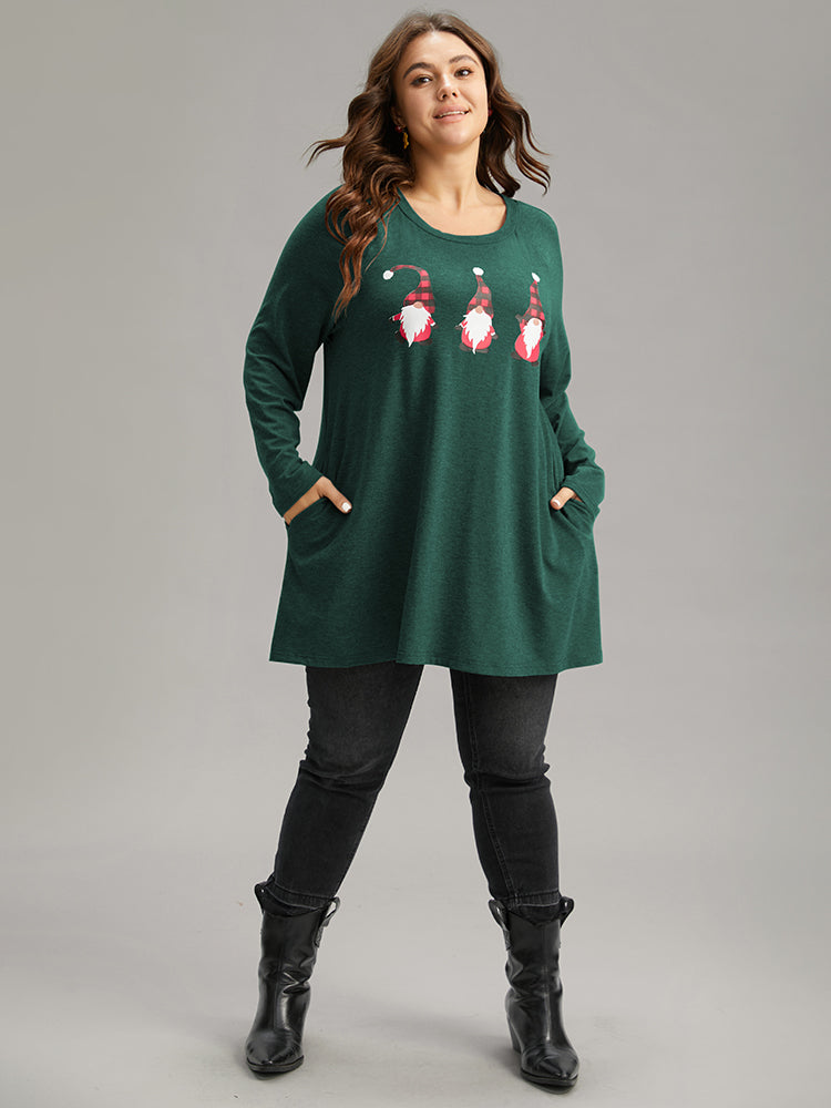 Santa Claus Print Long Sleeve T-shirt