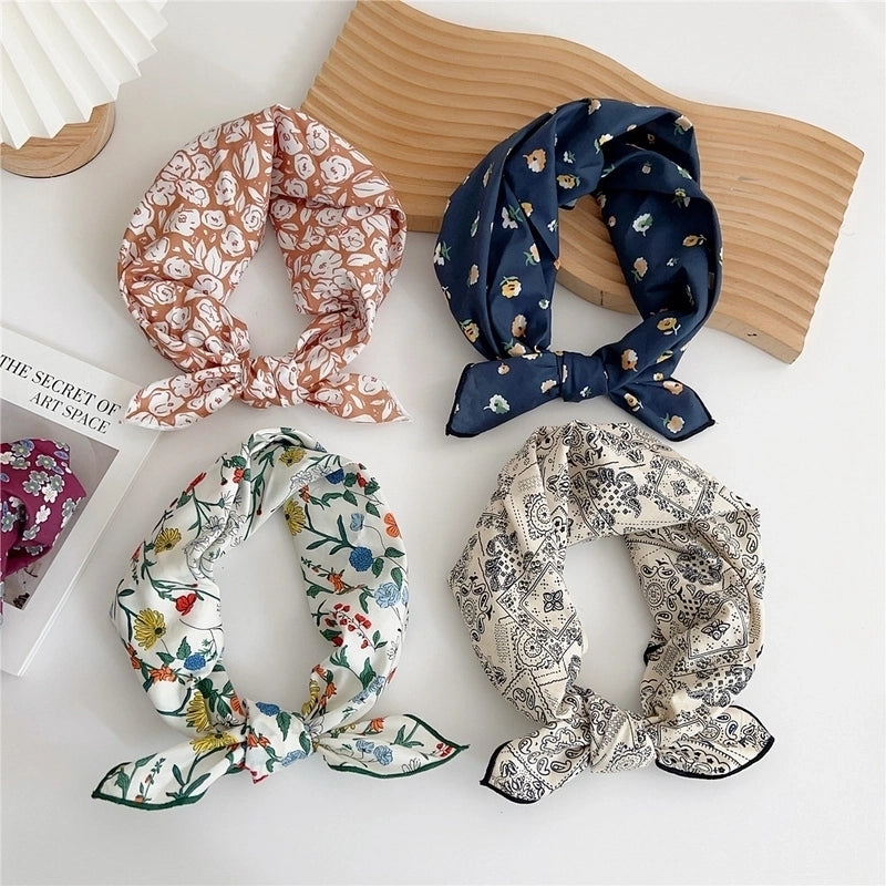 Women's Minimalist Flower Cotton And Linen Printing Scarf