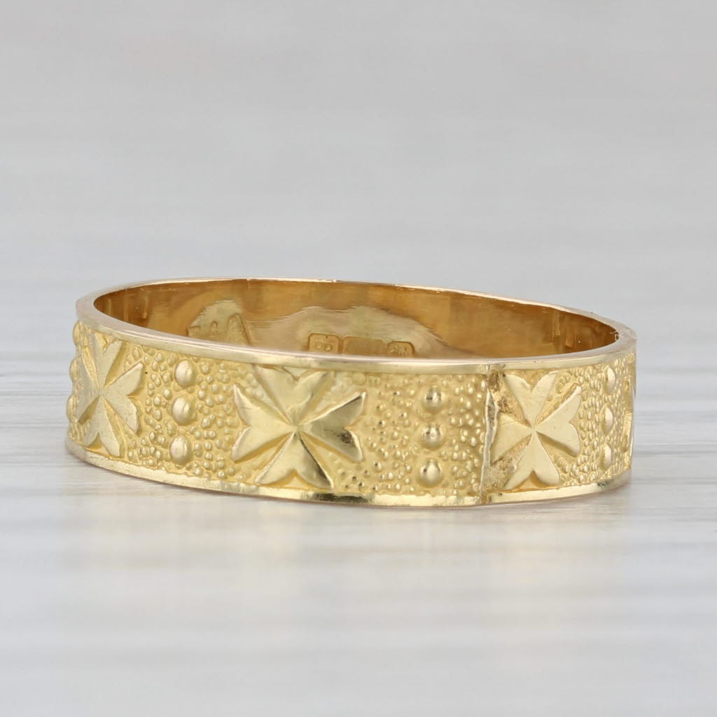 Vintage Maltese Cross Ring 18k Yellow Gold Size 7 Band Wedding