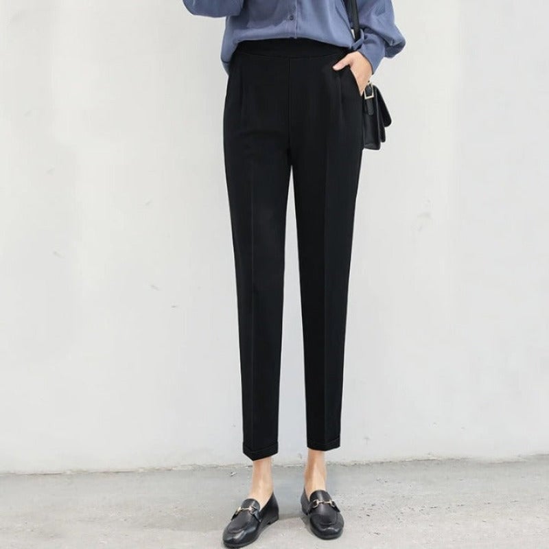 Summer Elastic Waist Office Harem Pants