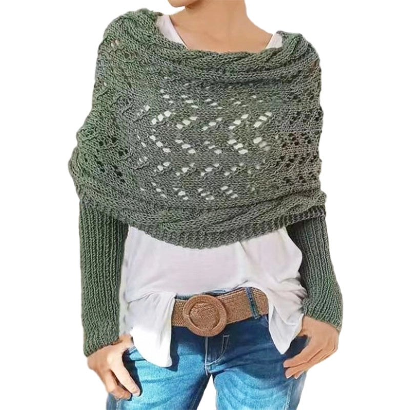 Unisex Streetwear Solid Color Deer Plush Hollow Out Shawl