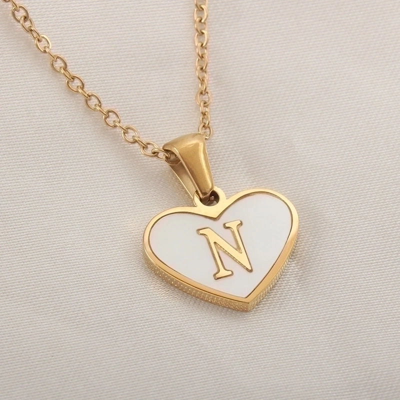 Casual Letter 304 Stainless Steel Shell Shell 18K Gold Plated Plating Inlay Pendant Necklace