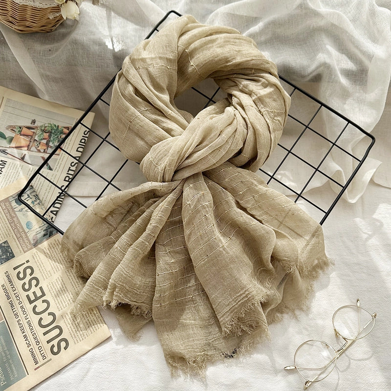 Unisex Retro Sweet Solid Color Artificial Cotton Scarf