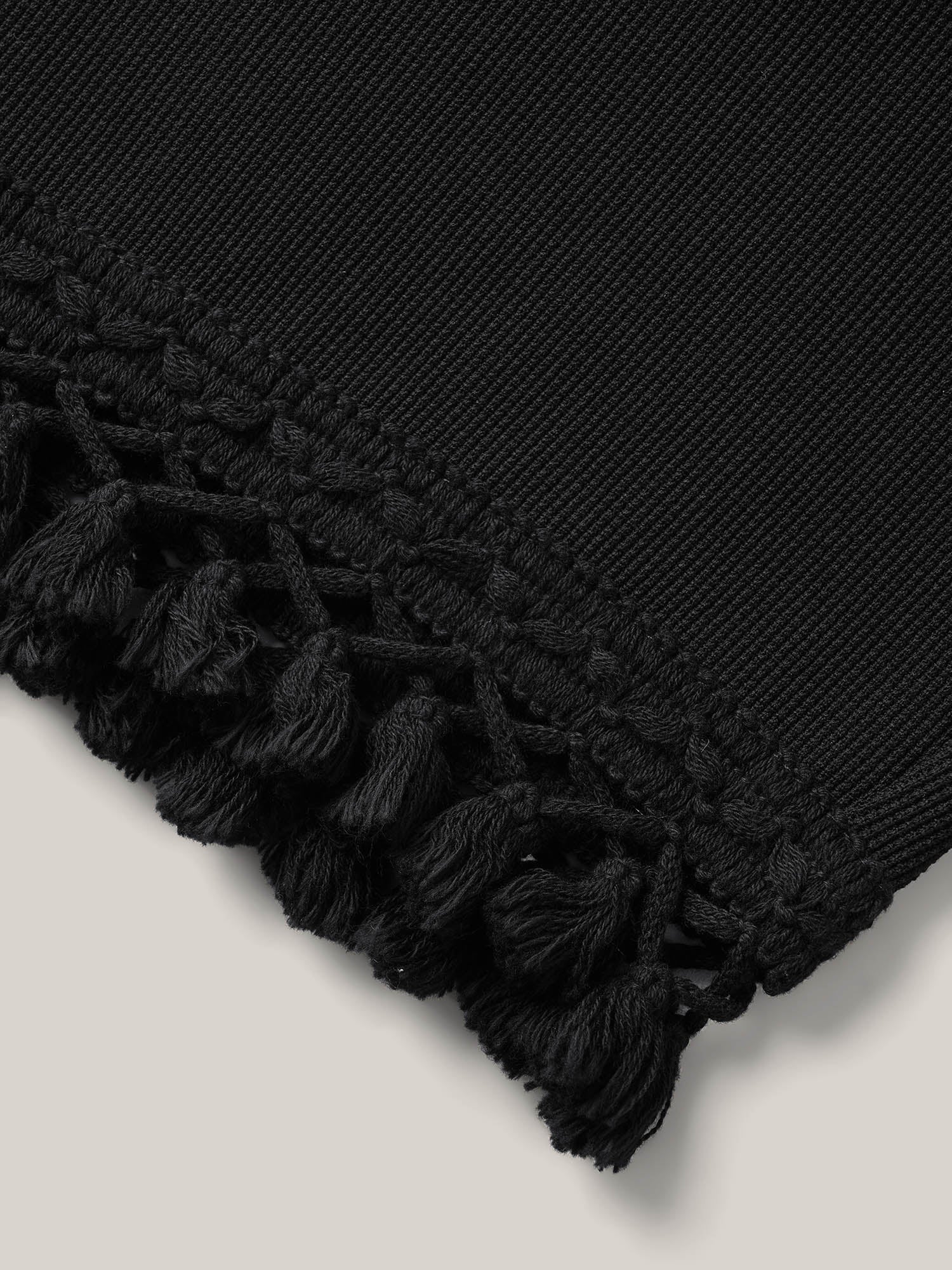 Textured Tassel Detail Everyday Shorts