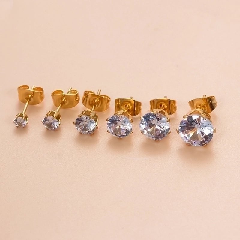 1 Piece Ear Cartilage Rings & Studs Minimalist Classic Style Geometric Round 316L Stainless Steel  Plating Inlay Zircon