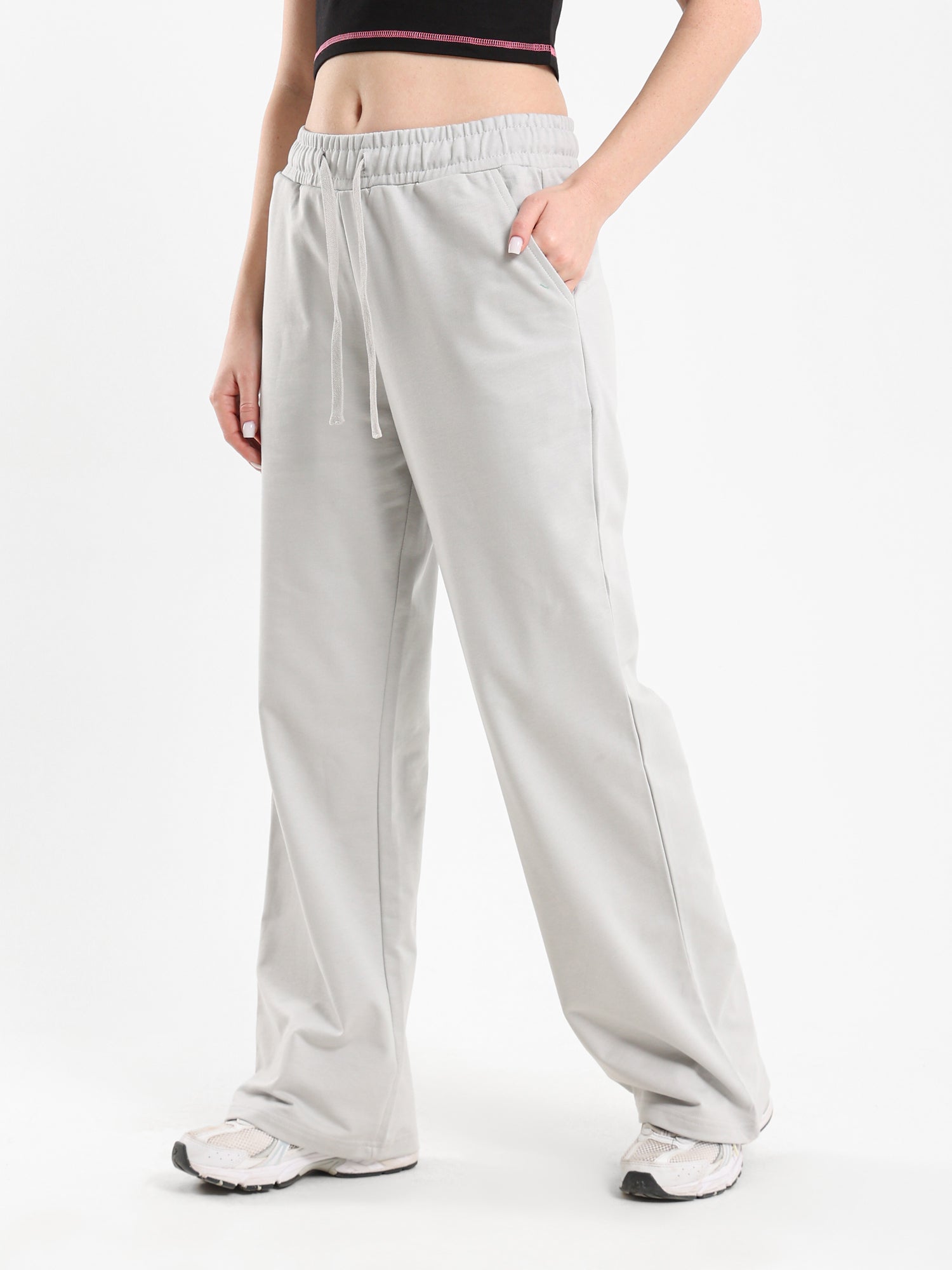 Wide-Leg Melton Joggers
