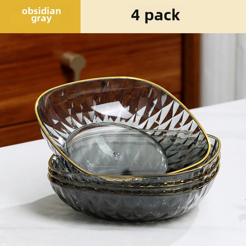 Light Luxury Transparent High-grade Bone Spitting Dish Household Dining Table Bone Dish Food Grade Snack Dish Fruit Dish Candy Nut Dish