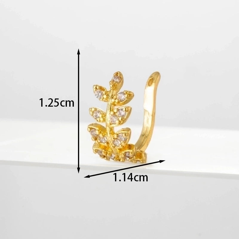 Fashion Flower Inlaid Zircon Copper Earrings