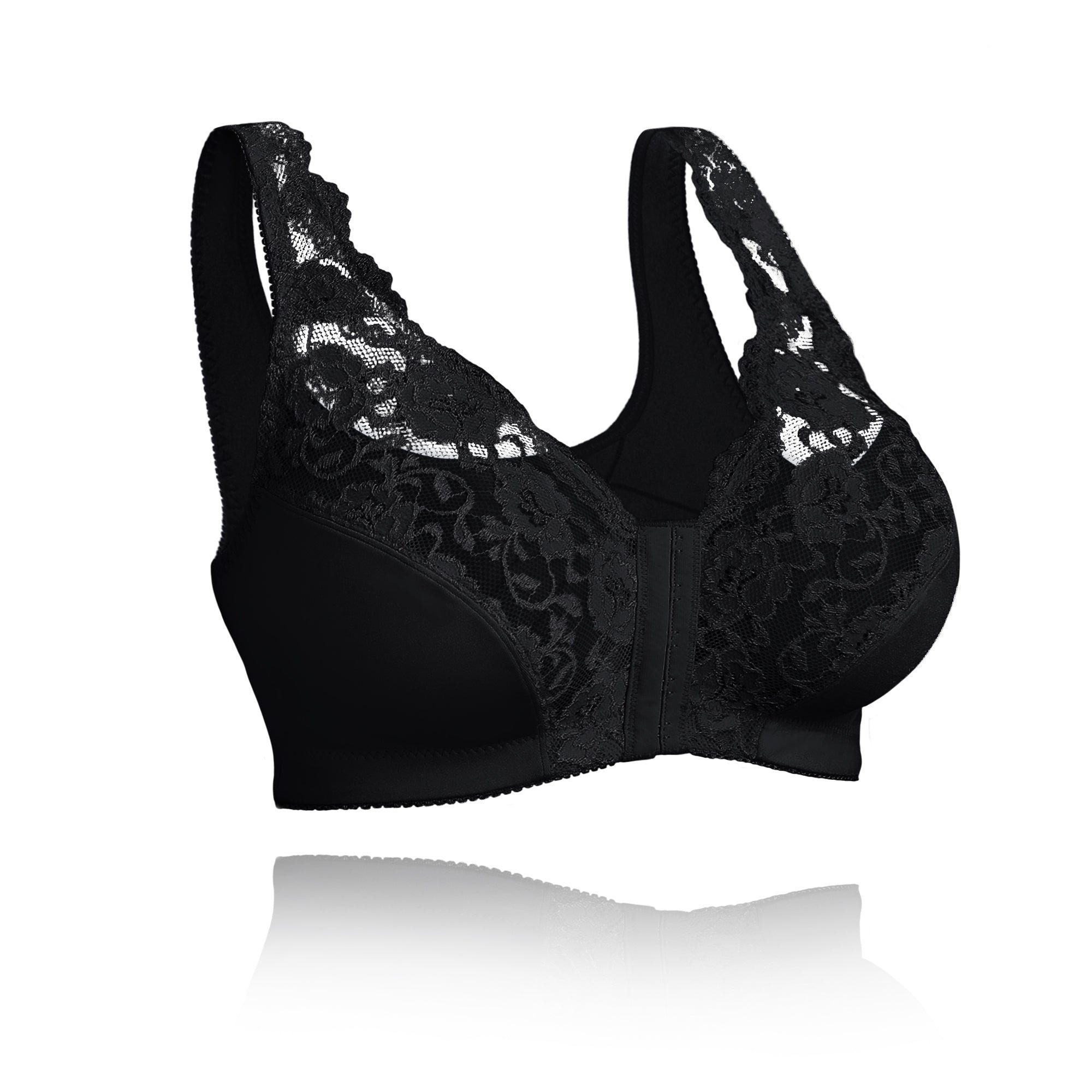 Front hooks. stretch-lace. super-lift. and posture correction – ALL IN ONE BRA!