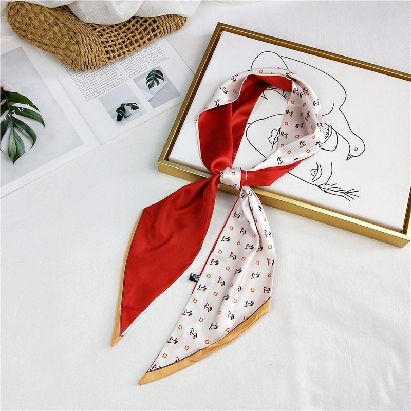 Unisex Sweet Polka Dots Polyester Printing Silk Scarves