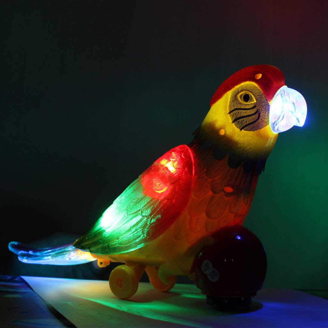 Funny Electric Parrot Moving Wings With 3D Lights And Dynamic Music - (Multicolor)