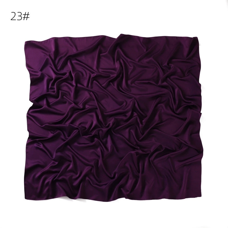 Women's Minimalist Solid Color Satin Silk Scarf